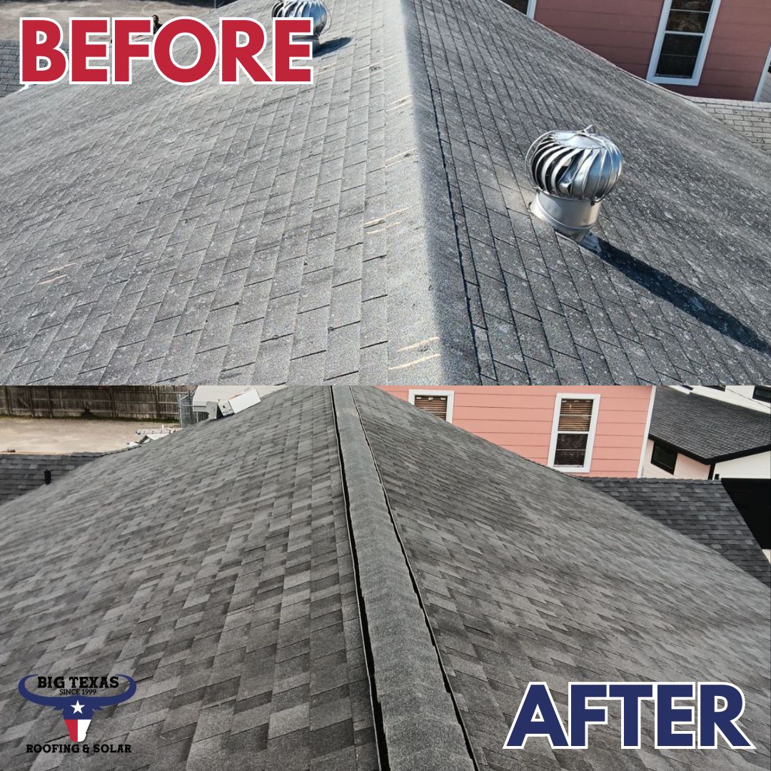 Big Texas Roofing before & after photo