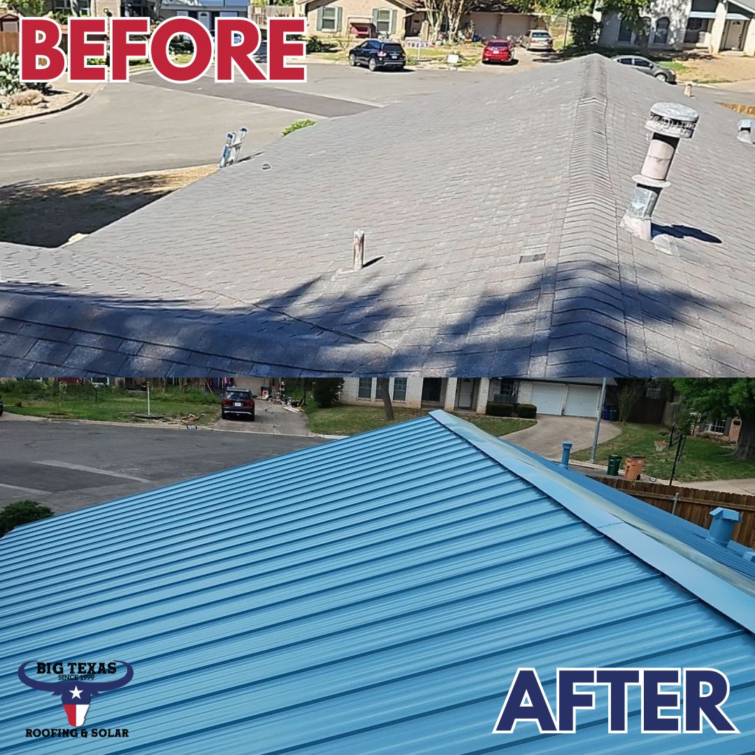 Big Texas Roofing before & after photo
